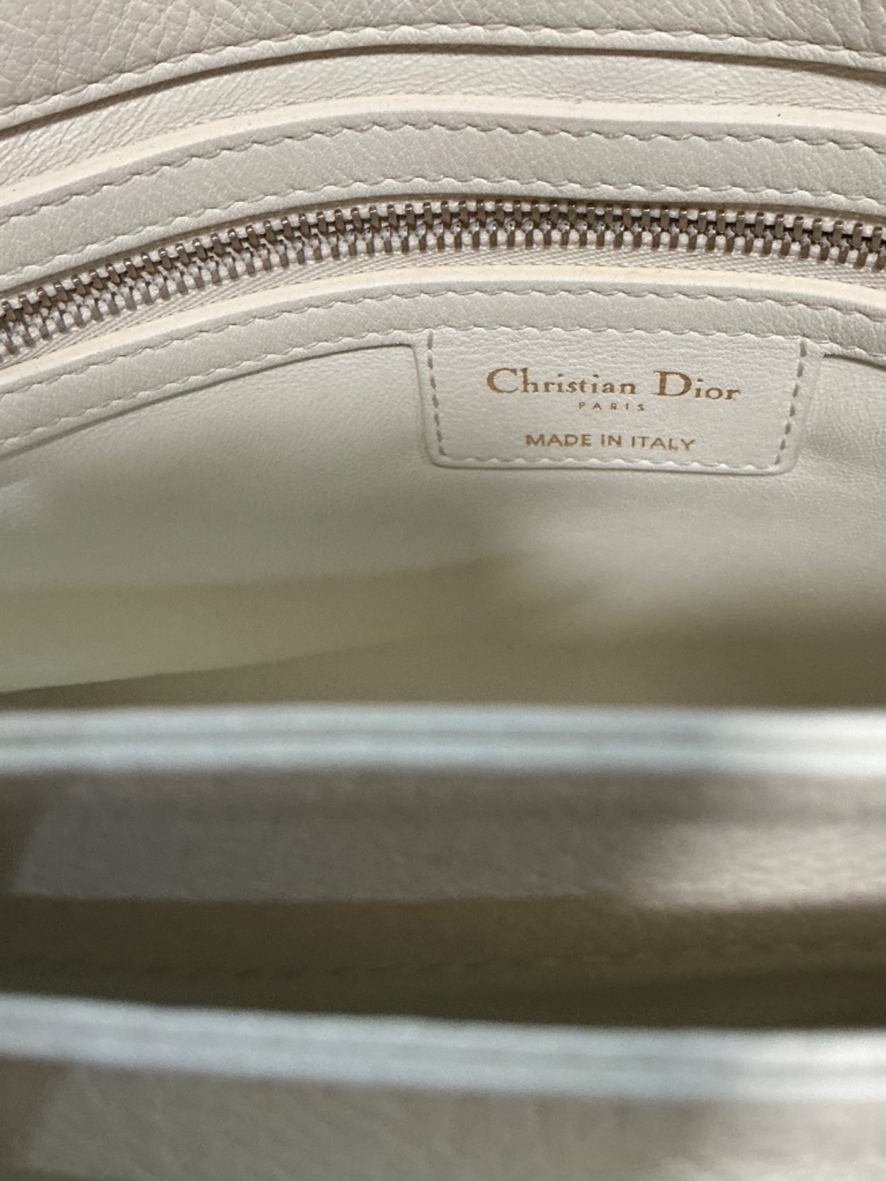 Christian Dior Diorling Chain Shoulder Bag Cream Calfskin Leather Women - Picture 7 of 11